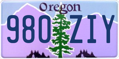 OR license plate 980ZIY