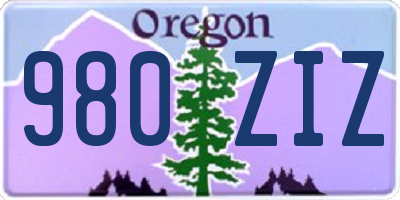 OR license plate 980ZIZ