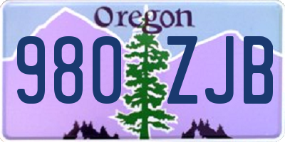 OR license plate 980ZJB