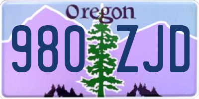 OR license plate 980ZJD