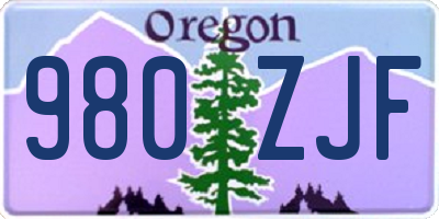 OR license plate 980ZJF