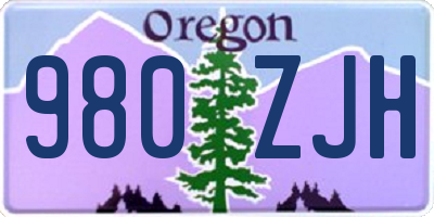 OR license plate 980ZJH