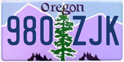 OR license plate 980ZJK