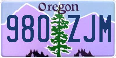 OR license plate 980ZJM