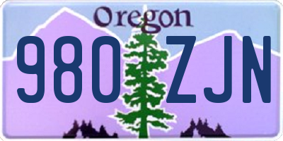 OR license plate 980ZJN