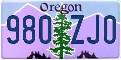 OR license plate 980ZJO