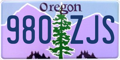 OR license plate 980ZJS