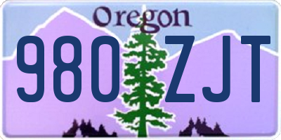 OR license plate 980ZJT