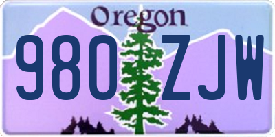 OR license plate 980ZJW
