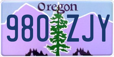 OR license plate 980ZJY