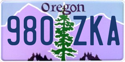 OR license plate 980ZKA