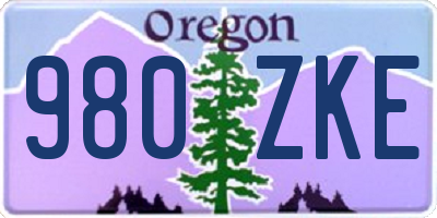 OR license plate 980ZKE