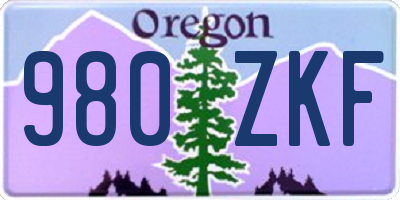 OR license plate 980ZKF