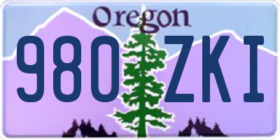 OR license plate 980ZKI