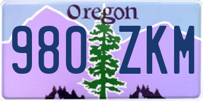 OR license plate 980ZKM