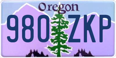 OR license plate 980ZKP
