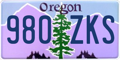 OR license plate 980ZKS