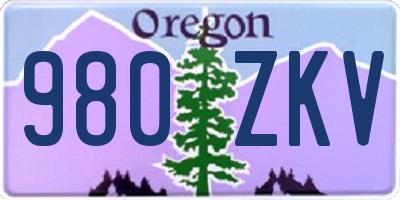 OR license plate 980ZKV