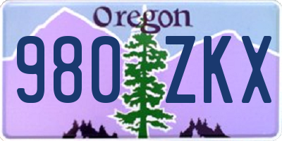 OR license plate 980ZKX