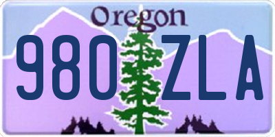 OR license plate 980ZLA