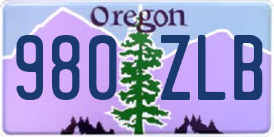 OR license plate 980ZLB