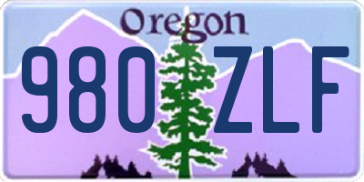 OR license plate 980ZLF