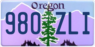 OR license plate 980ZLI