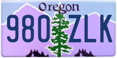 OR license plate 980ZLK