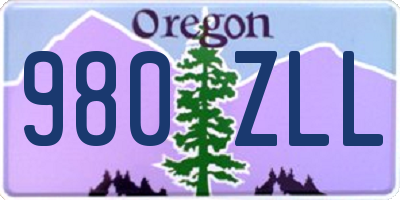 OR license plate 980ZLL