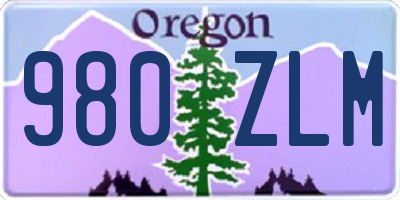 OR license plate 980ZLM