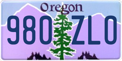 OR license plate 980ZLO
