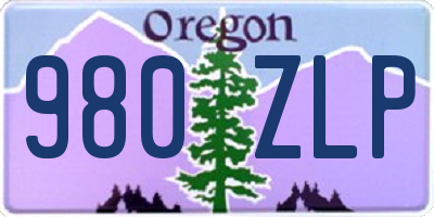 OR license plate 980ZLP