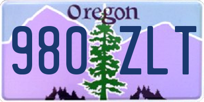 OR license plate 980ZLT