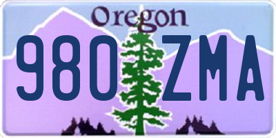 OR license plate 980ZMA