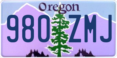 OR license plate 980ZMJ