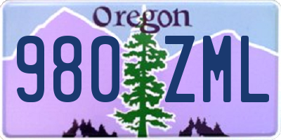 OR license plate 980ZML