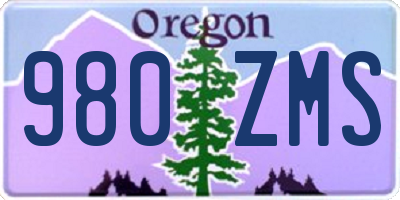 OR license plate 980ZMS