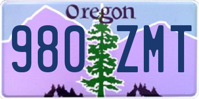 OR license plate 980ZMT