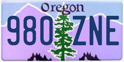 OR license plate 980ZNE