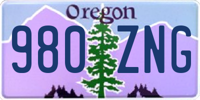 OR license plate 980ZNG