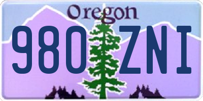 OR license plate 980ZNI