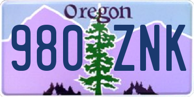 OR license plate 980ZNK
