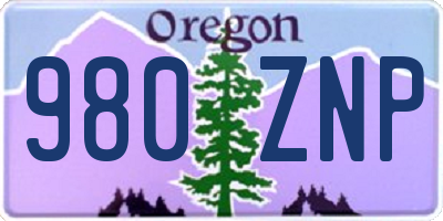 OR license plate 980ZNP