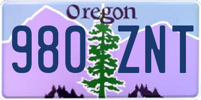 OR license plate 980ZNT