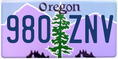 OR license plate 980ZNV