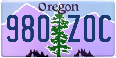 OR license plate 980ZOC