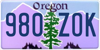 OR license plate 980ZOK