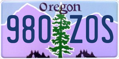 OR license plate 980ZOS