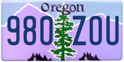 OR license plate 980ZOU