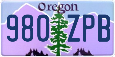 OR license plate 980ZPB